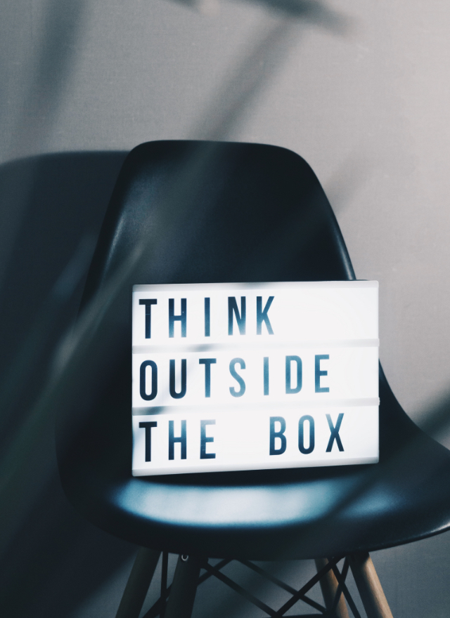 Team on office stairs